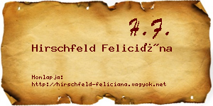 Hirschfeld Feliciána névjegykártya